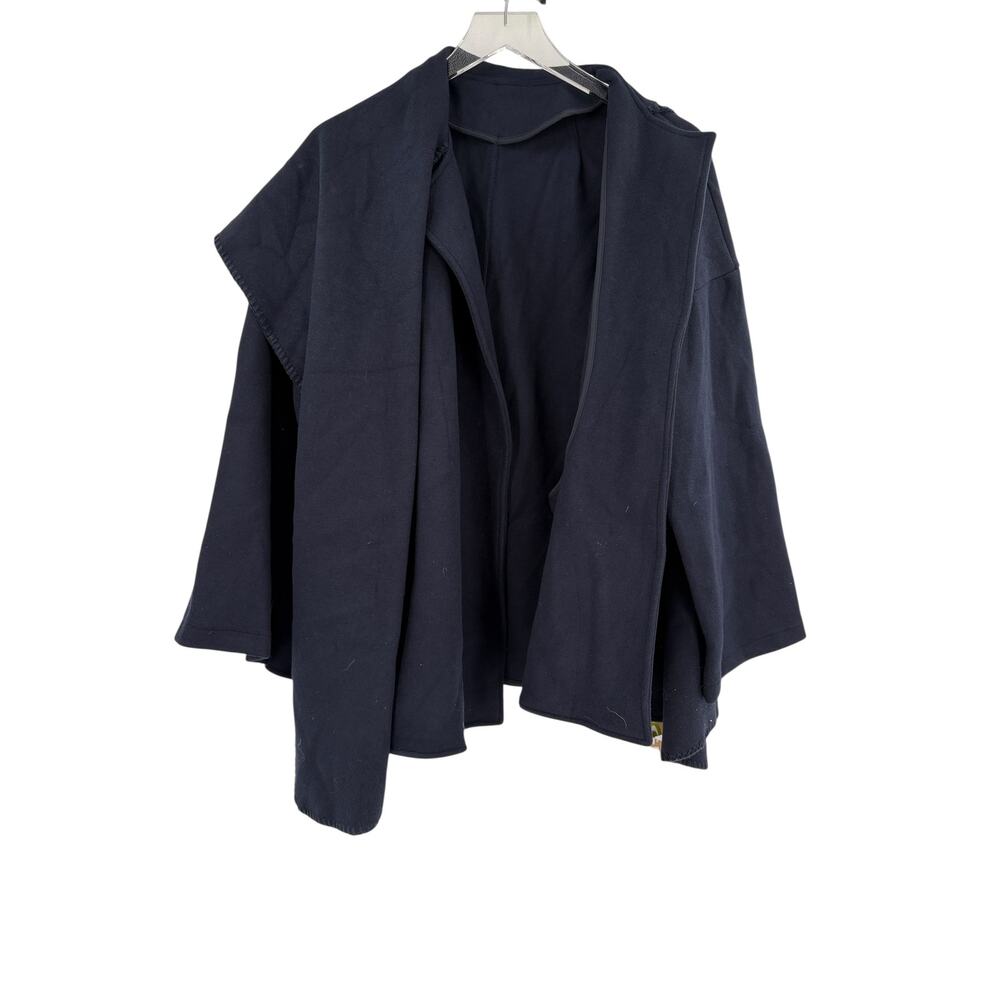 OGL Jacket Size L Navy Blue Oversized Scarf Jacket CashSoft Pockets Coat NEW - Picture 8 of 16